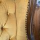 Shepherdess armchair velvet yellow mustard padded vintage
