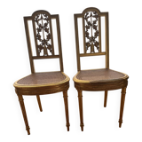 Antique caned chairs