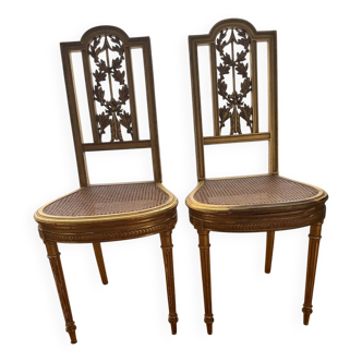 Antique caned chairs