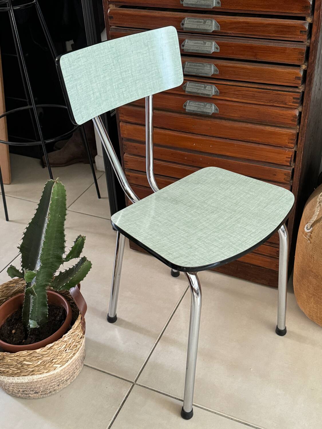Vintage green Formica chair