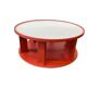 Large vintage round XL orange wooden coffee table / coffee table