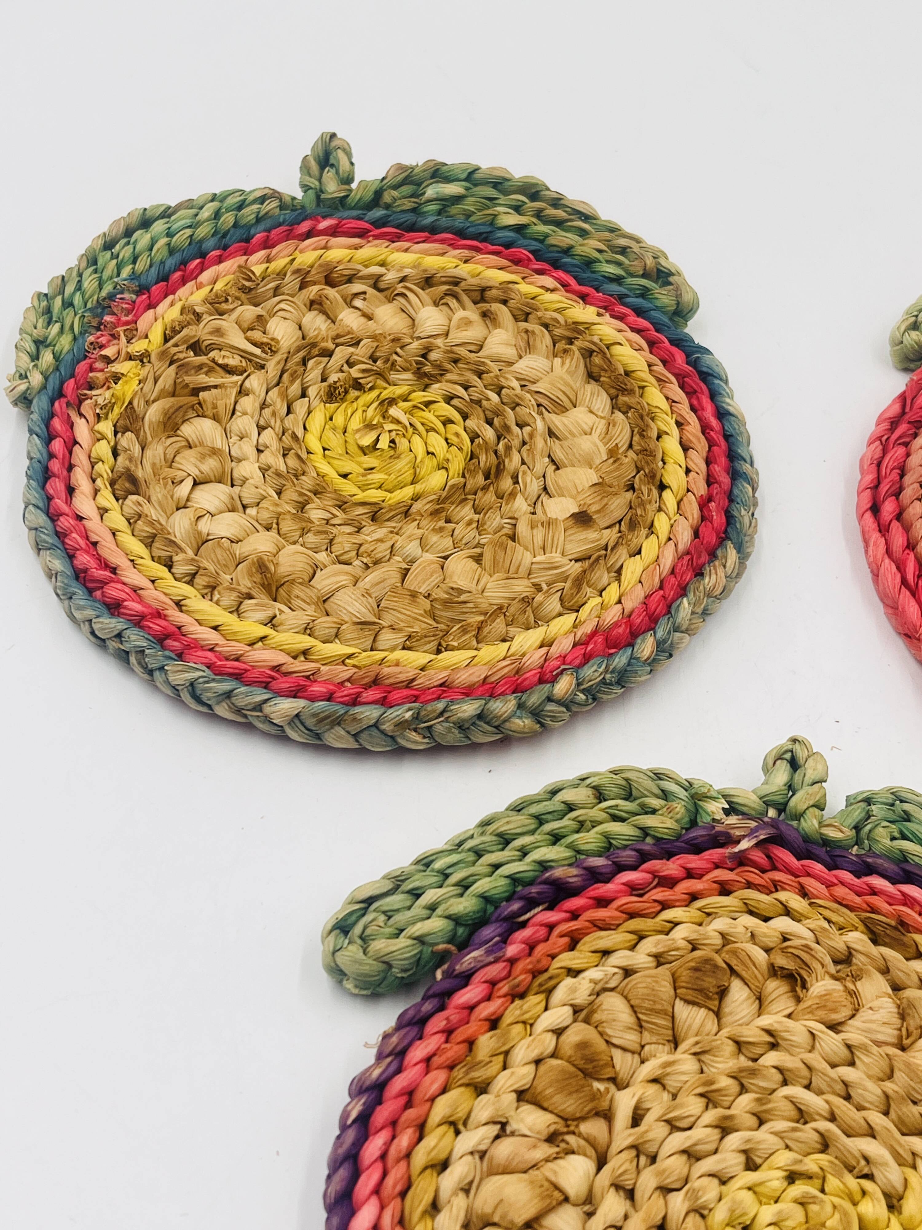 Set of 3 vintage rope trivets