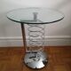 Table d'appoint chrome et verre vintage design space age