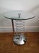 Table d'appoint chrome et verre vintage design space age