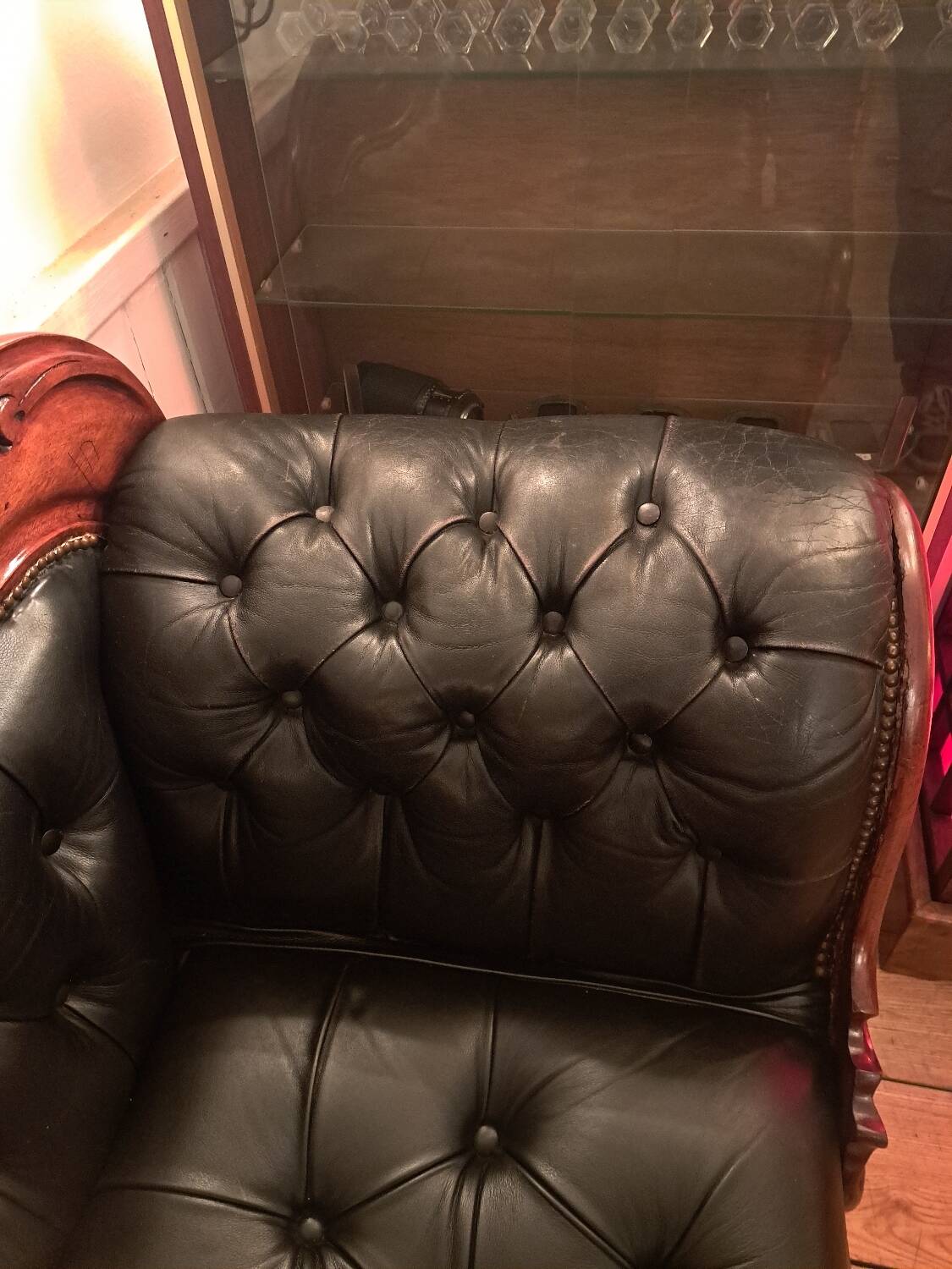 19th century Indo English Chesterfield sofa