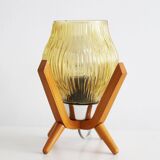 Pair of 1970's Vintage bedside table lamps by Drevo Humpolec