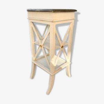 White and gold side table