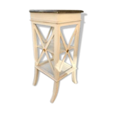 White and gold side table