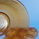 Lot salad bowl codec and 7 cups frosted amber glass sierra 70s