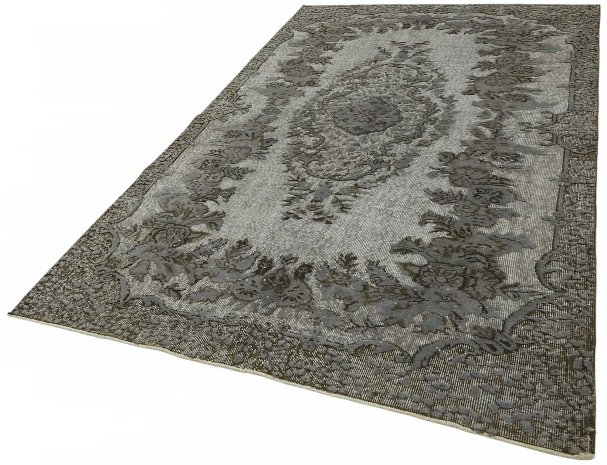 Overdyed Wool Vintage Handmade Carved Rug 164 cm x 267 cm