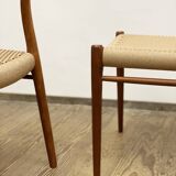 4 Danish Mid-Century Teak Dining Chairs #75, Niels O. Møller for J. L. Moller