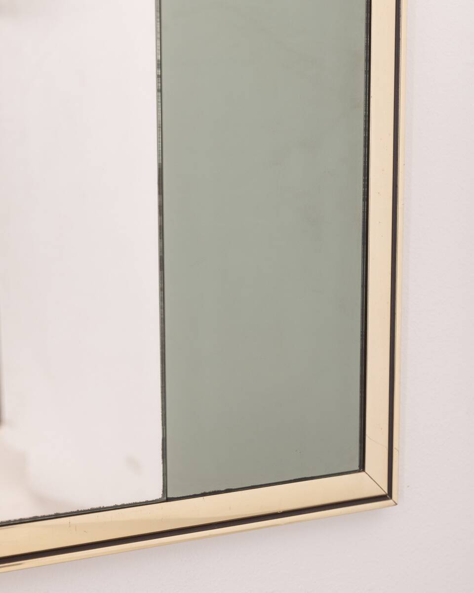 Vintage 70's wall mirror silver frame italian design