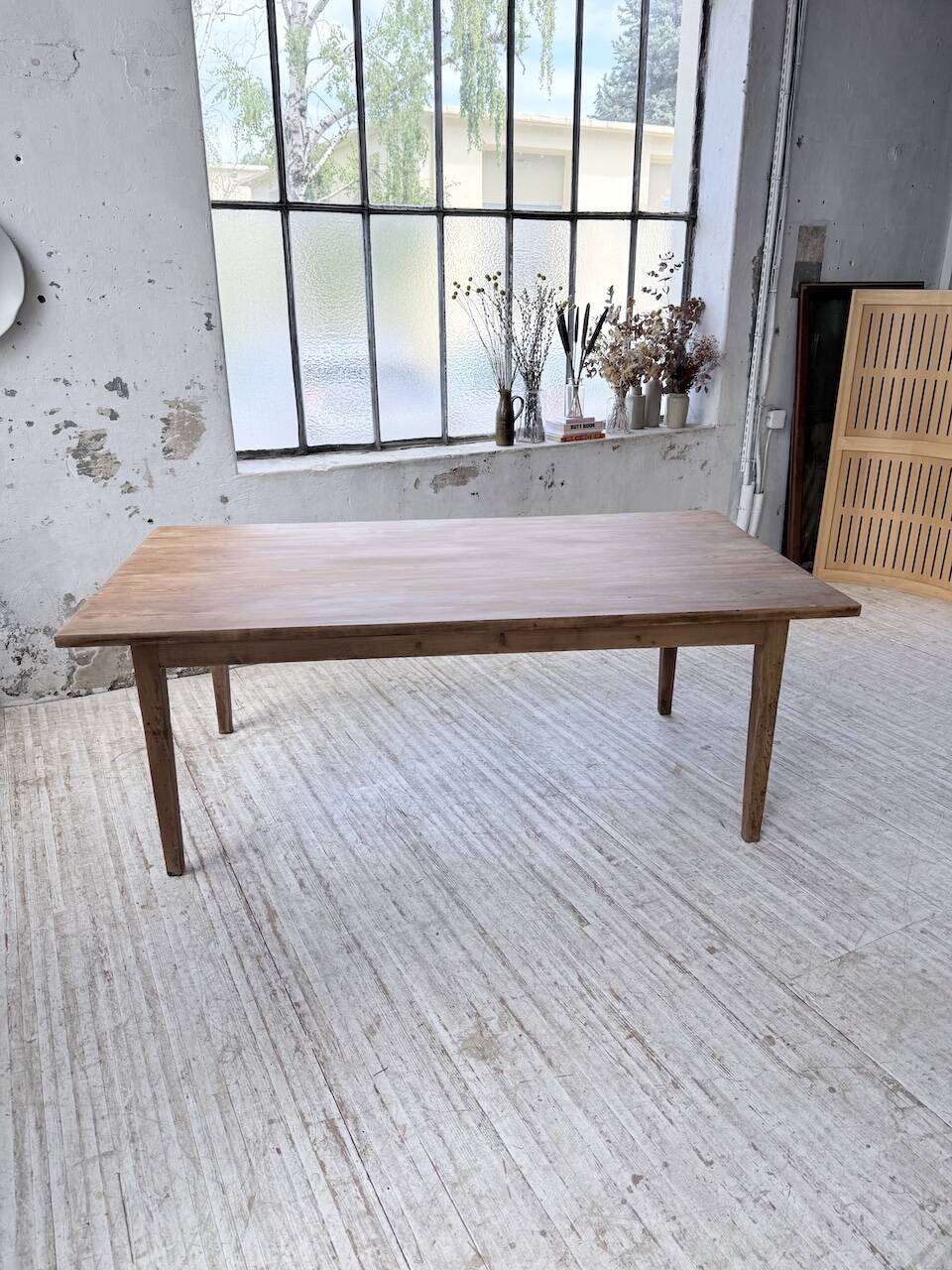 Farm table pitch pine 2 x 1 m from the 1950s