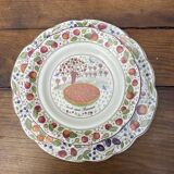 6 assiettes et 1 plat Gien XXe siècle