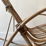 Child's rocking chair in rattan/bamboo, France 1950.