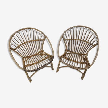 Rattan armchairs