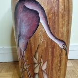 Decorative jar in painted solid wood, 57 cm