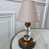 Lampe à poser en cuivre et verre art déco années 30