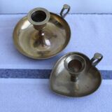 Set of 2 brass candle holders