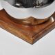 Lampe chromée moderne avec base en bois, années 1960