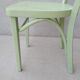 Old bistro chair green curved wood