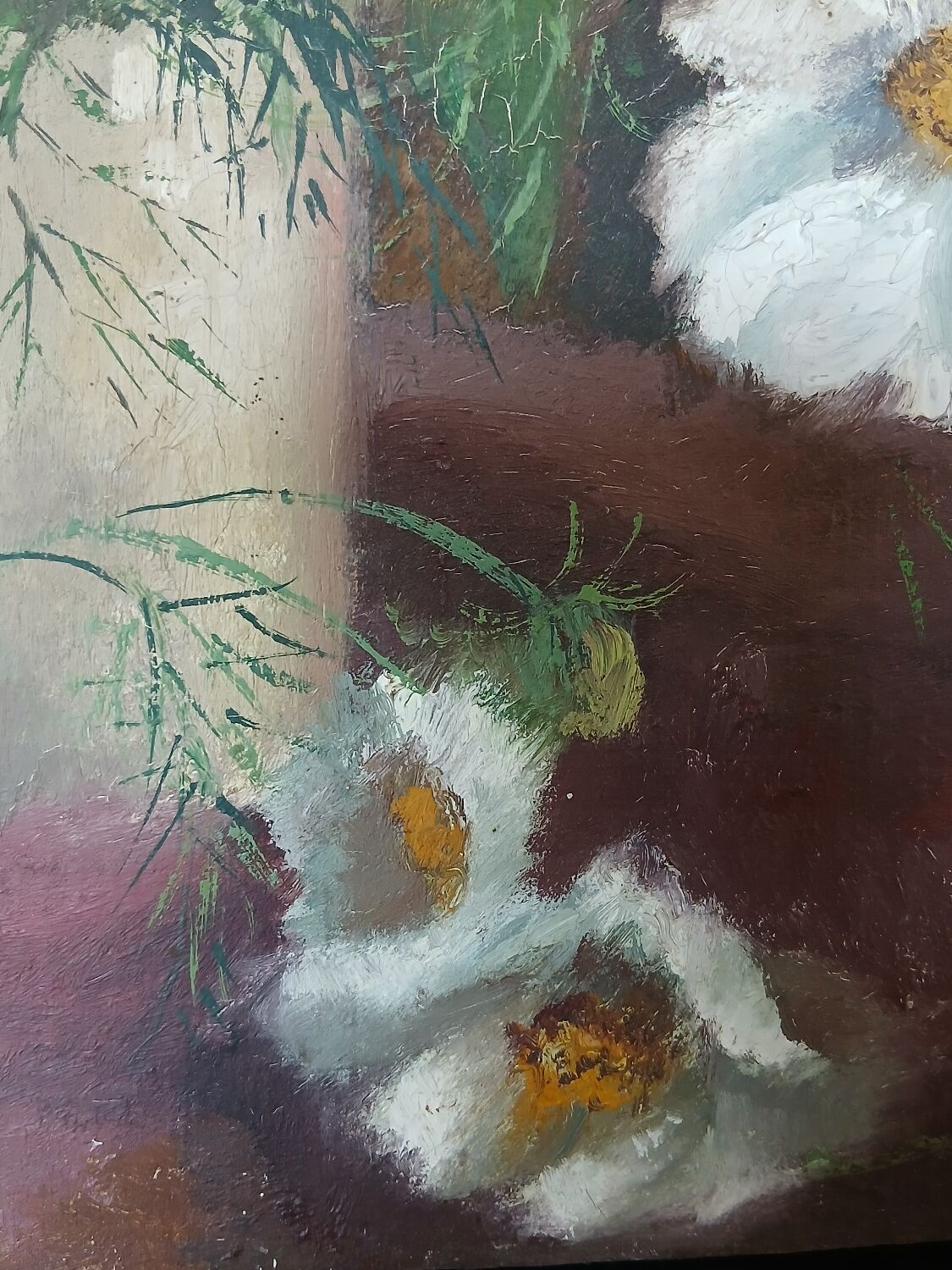 Peinture bouquet de fleurs sur toile 1944