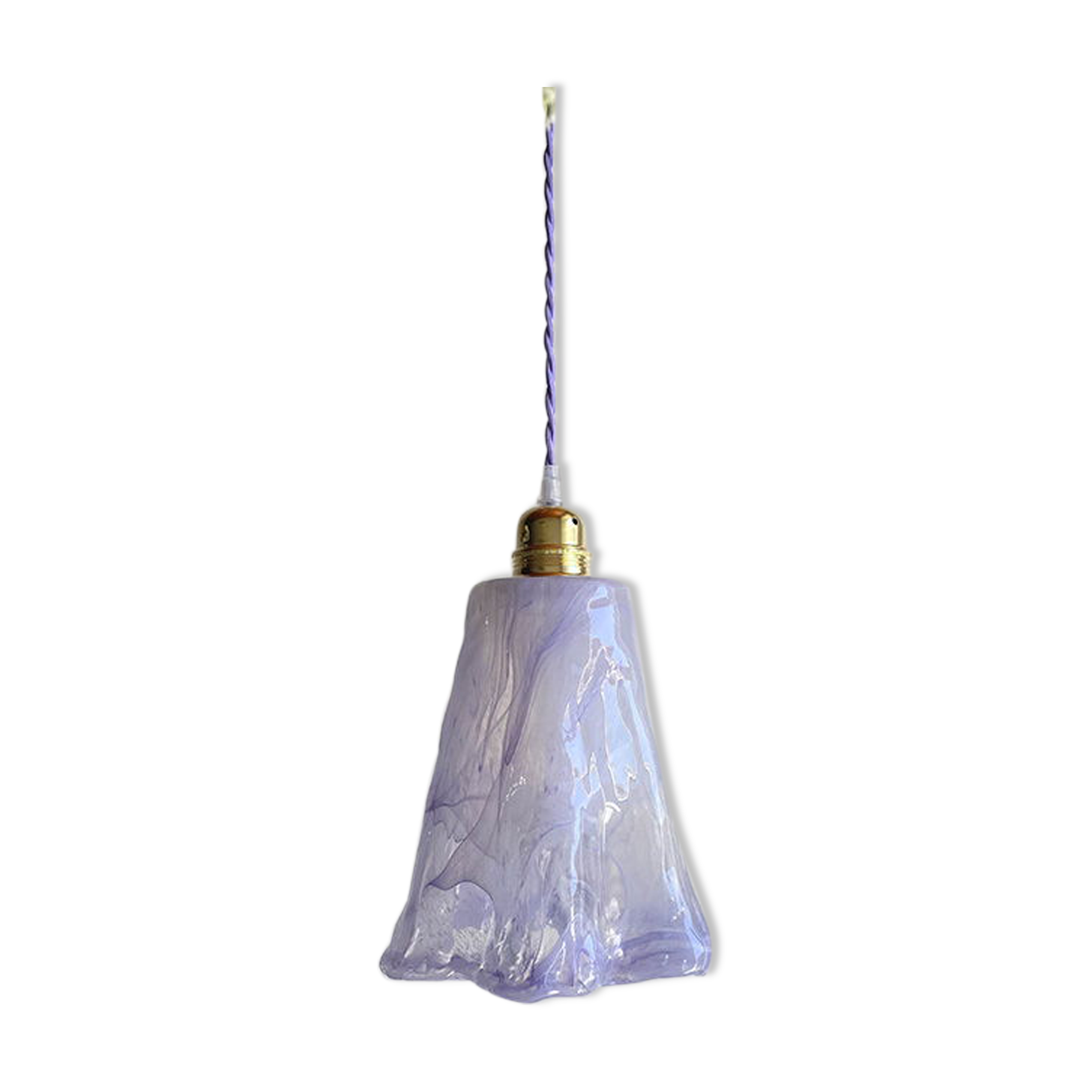 Lilac glass globe suspension