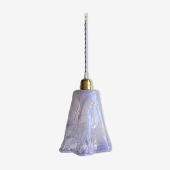 Lilac glass globe suspension