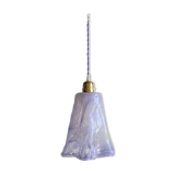 Lilac glass globe suspension