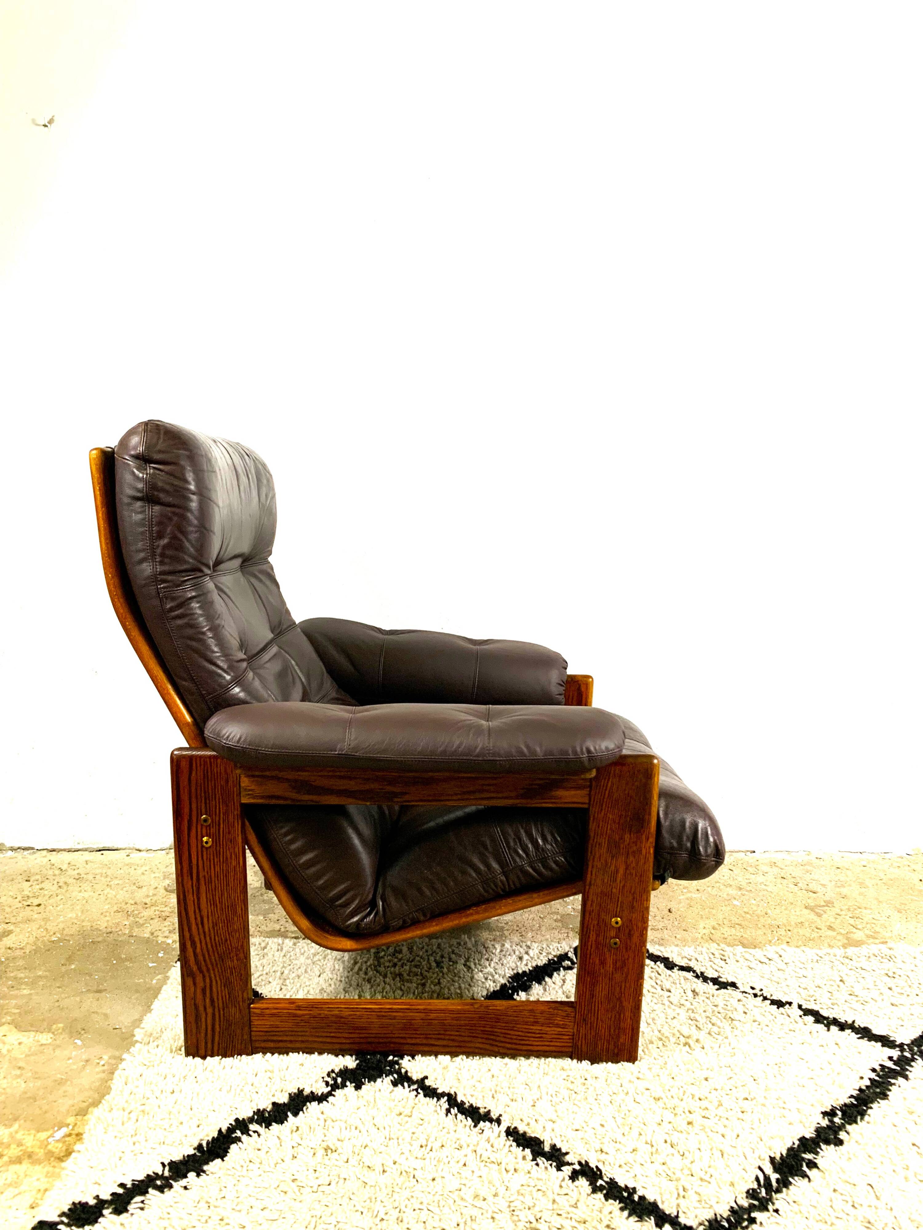 Wenge & Leather Lounge Armchair By Coja, 1981