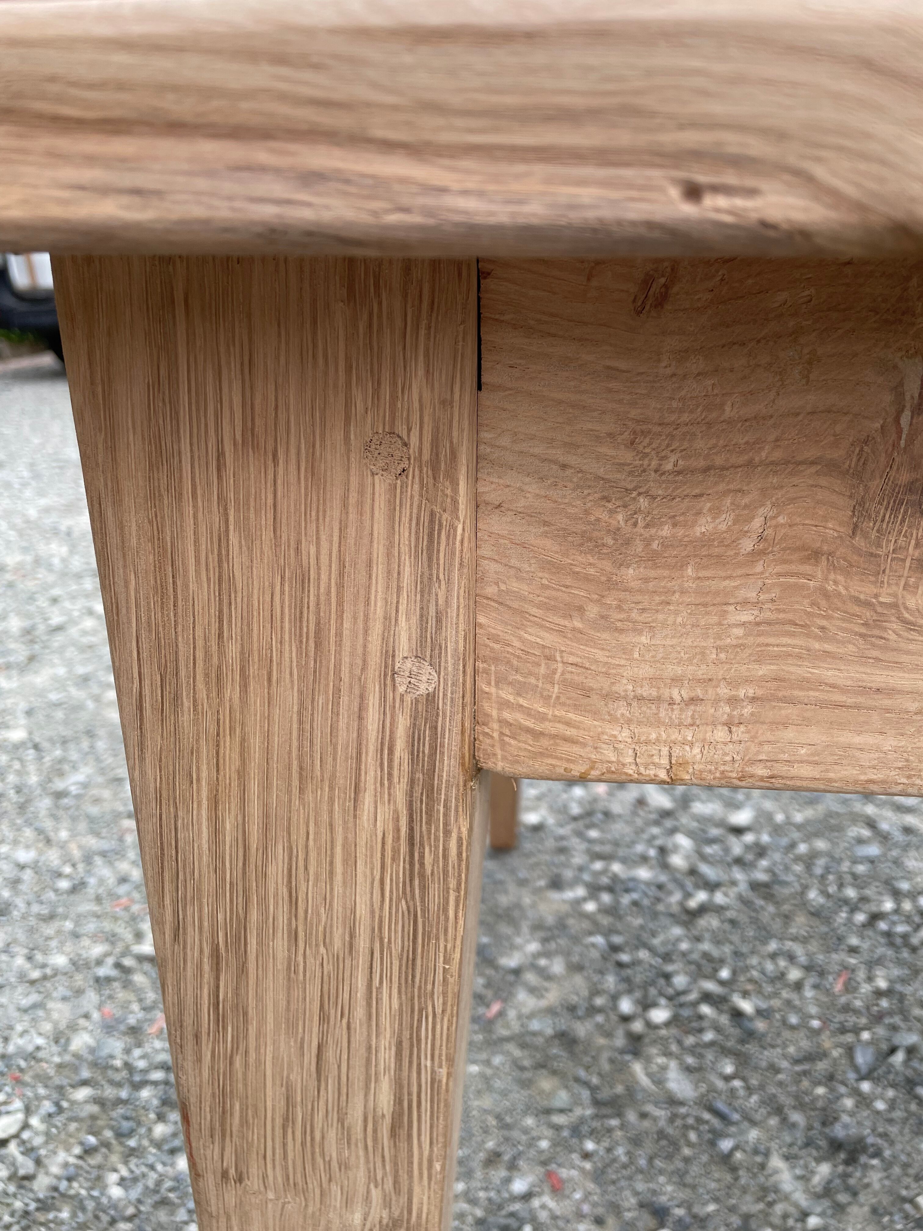 Raw oak farmhouse table