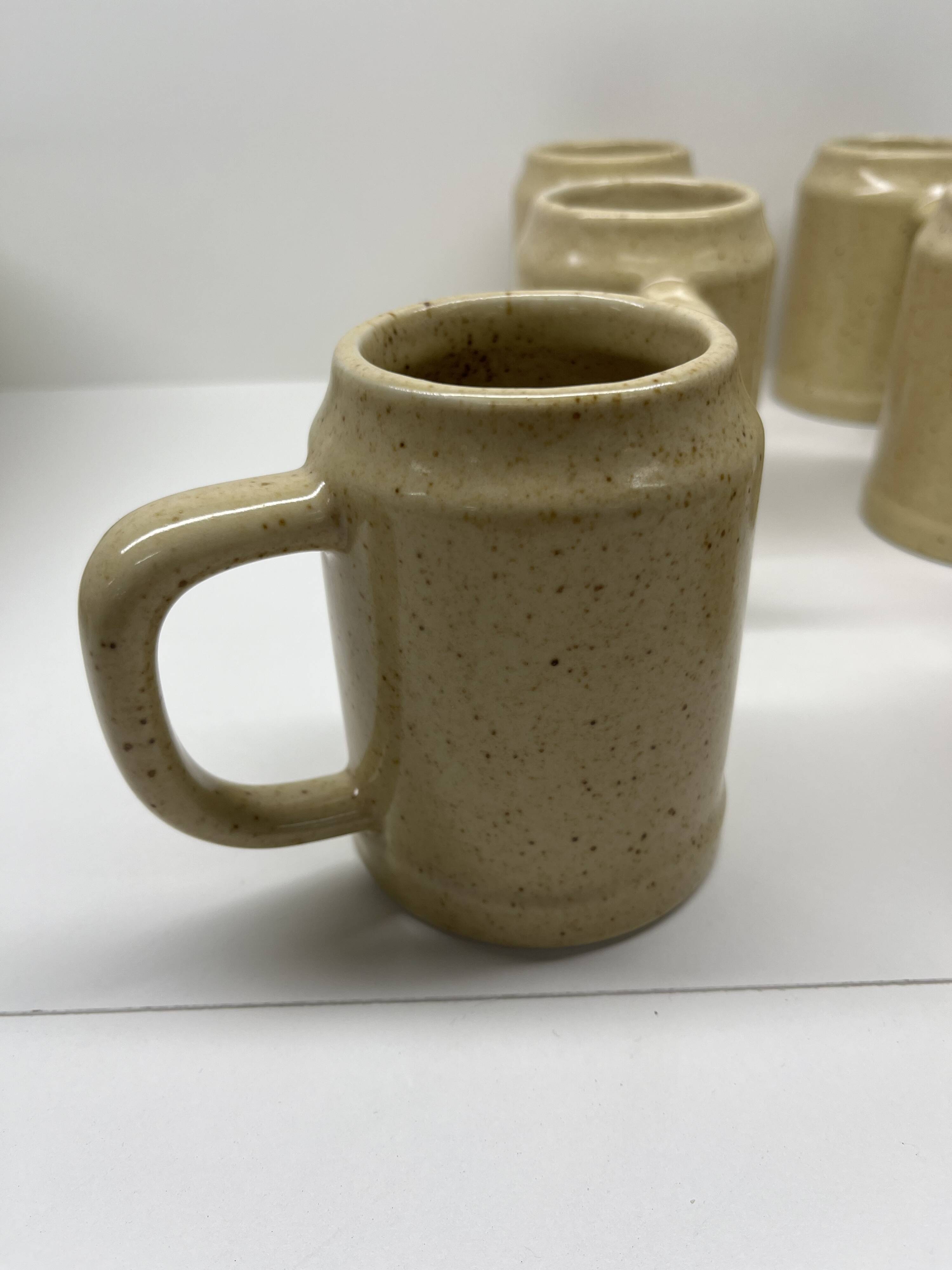 6 stoneware beer mugs