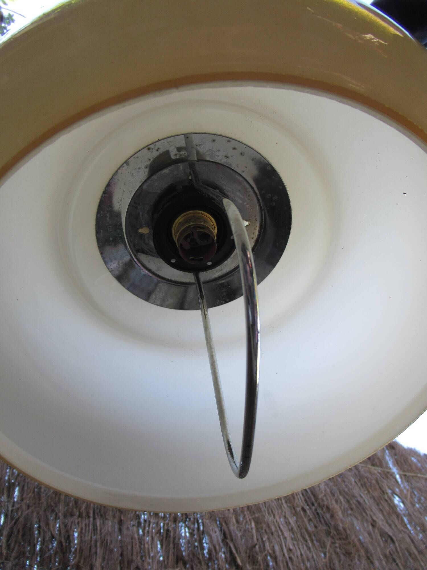 Vintage suspension lamp monte et baisse volvit and opaline yellow glass
