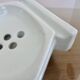 Art Deco soap dish in white porcelain