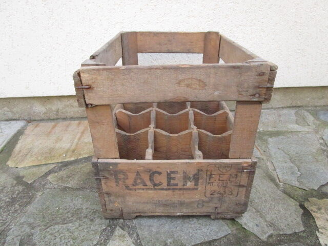 Former wooden bottle crate advertising