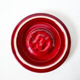 Superb set of coasters and coasters with fish pattern in burgundy art dec ceramic