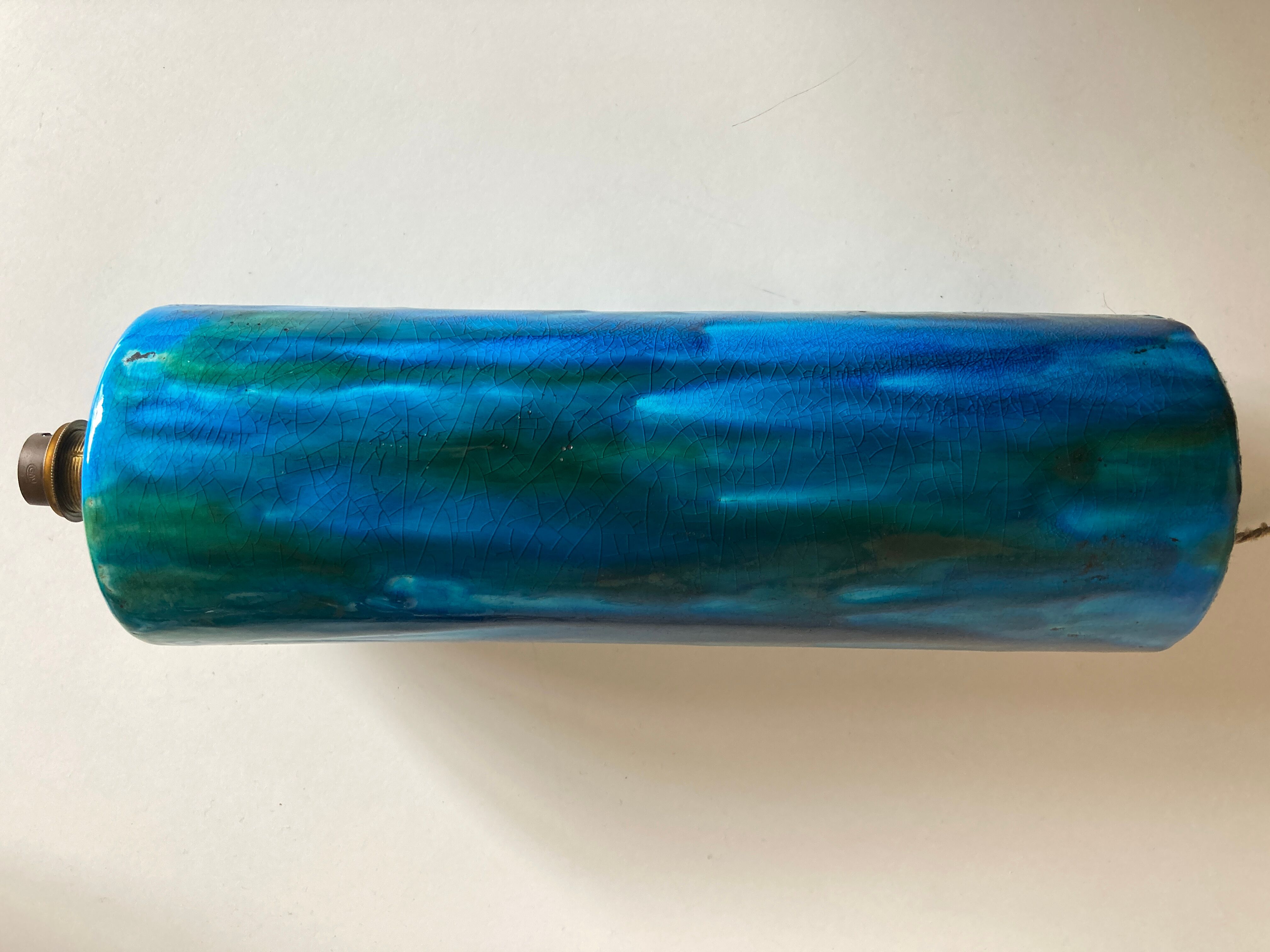 XXL ceramic ceramic earth varnished turquoise 1970