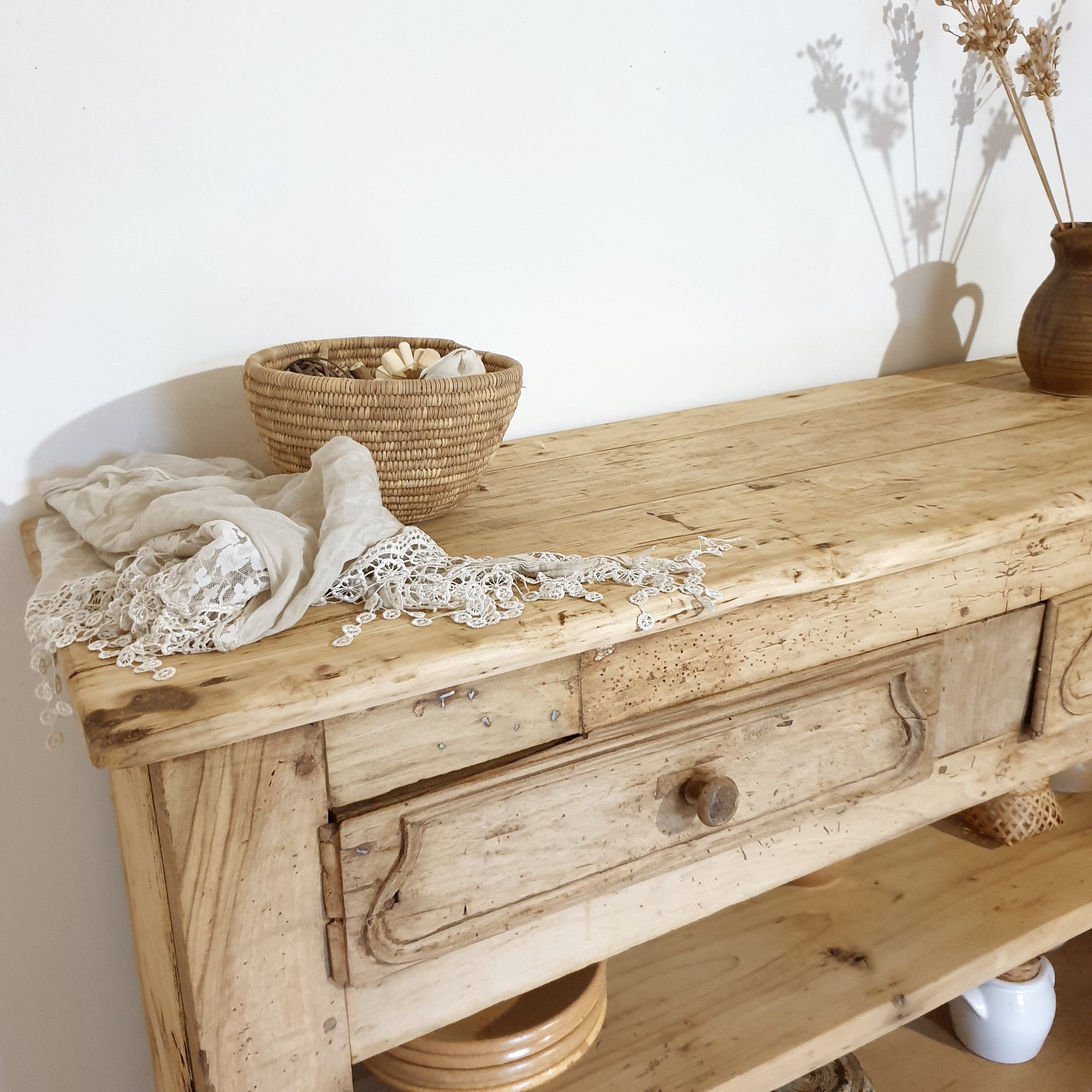 Old Buffet dressered raw wood