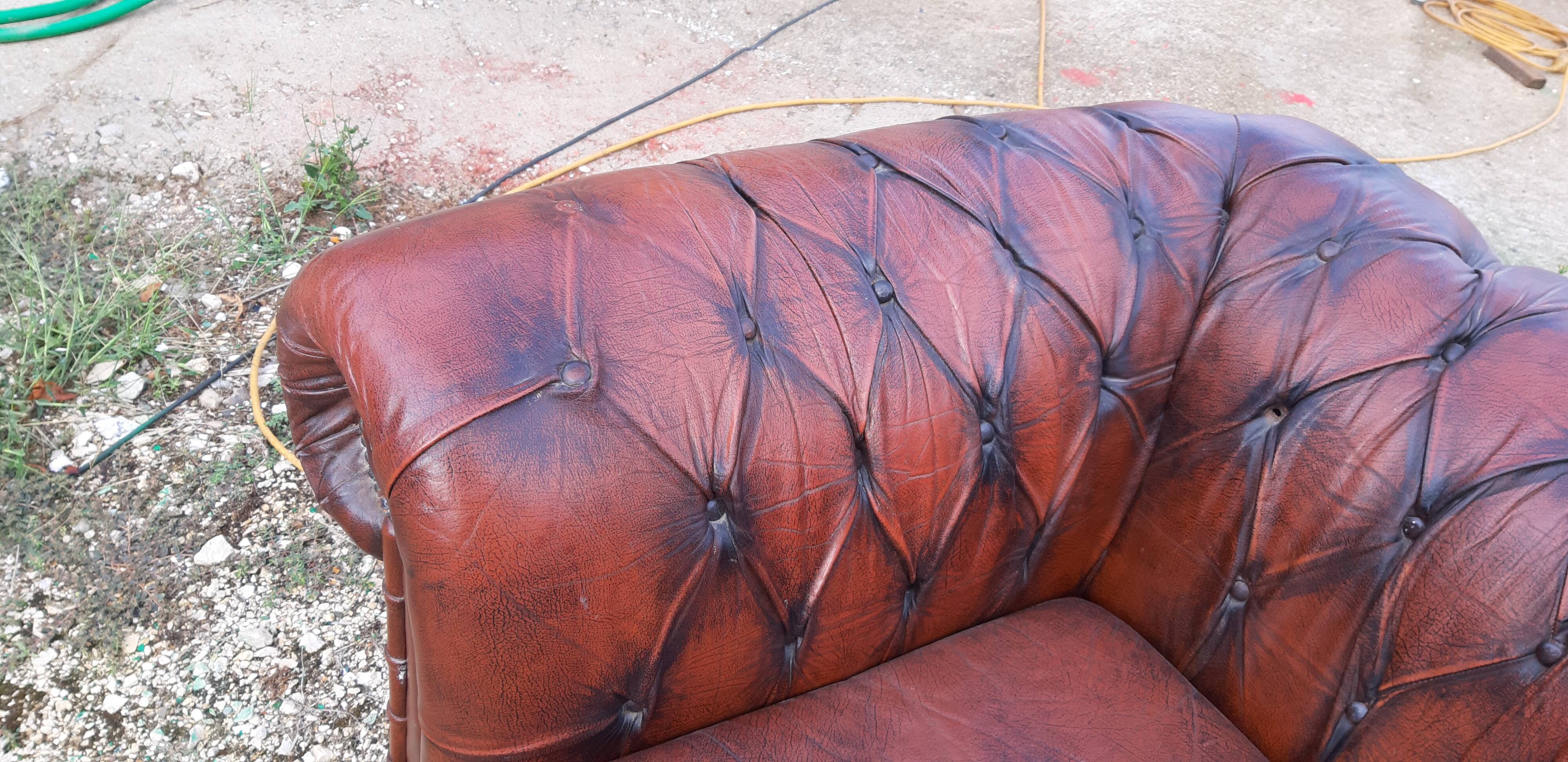 Sofa Chesterfield leather brown