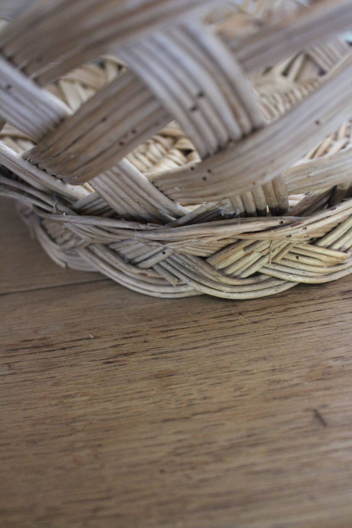 Large vintage woven wicker basket