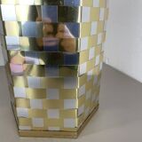 Porte-parapluie hexagonal abstrait bicolore, Italie années 1970
