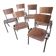 set of 6 vintage design chairs in wood and metal