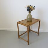 Side table, rattan couch end 60s 70s