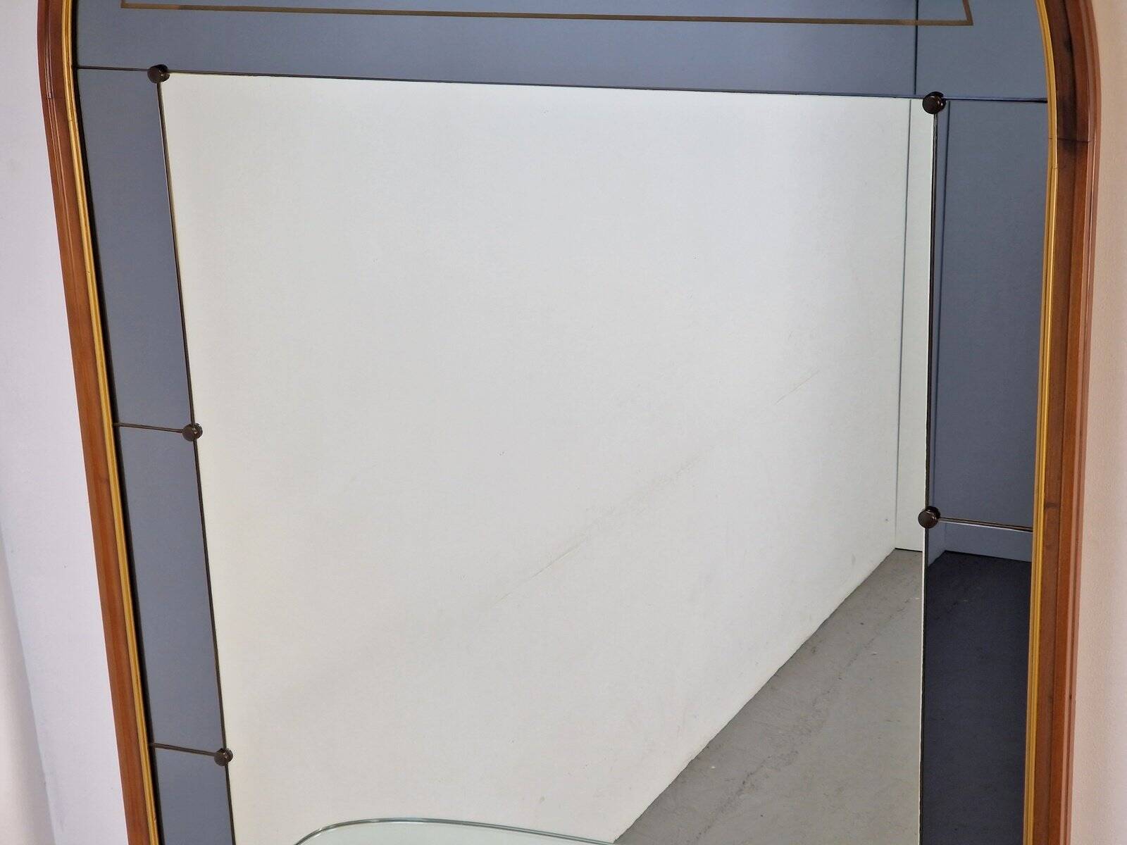 Vintage Floor Mirror with Console Table from Cristal Art, Italy, 1960s