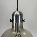 Smoked glass pendant lamp by Nettelhoff Leuchten 1970