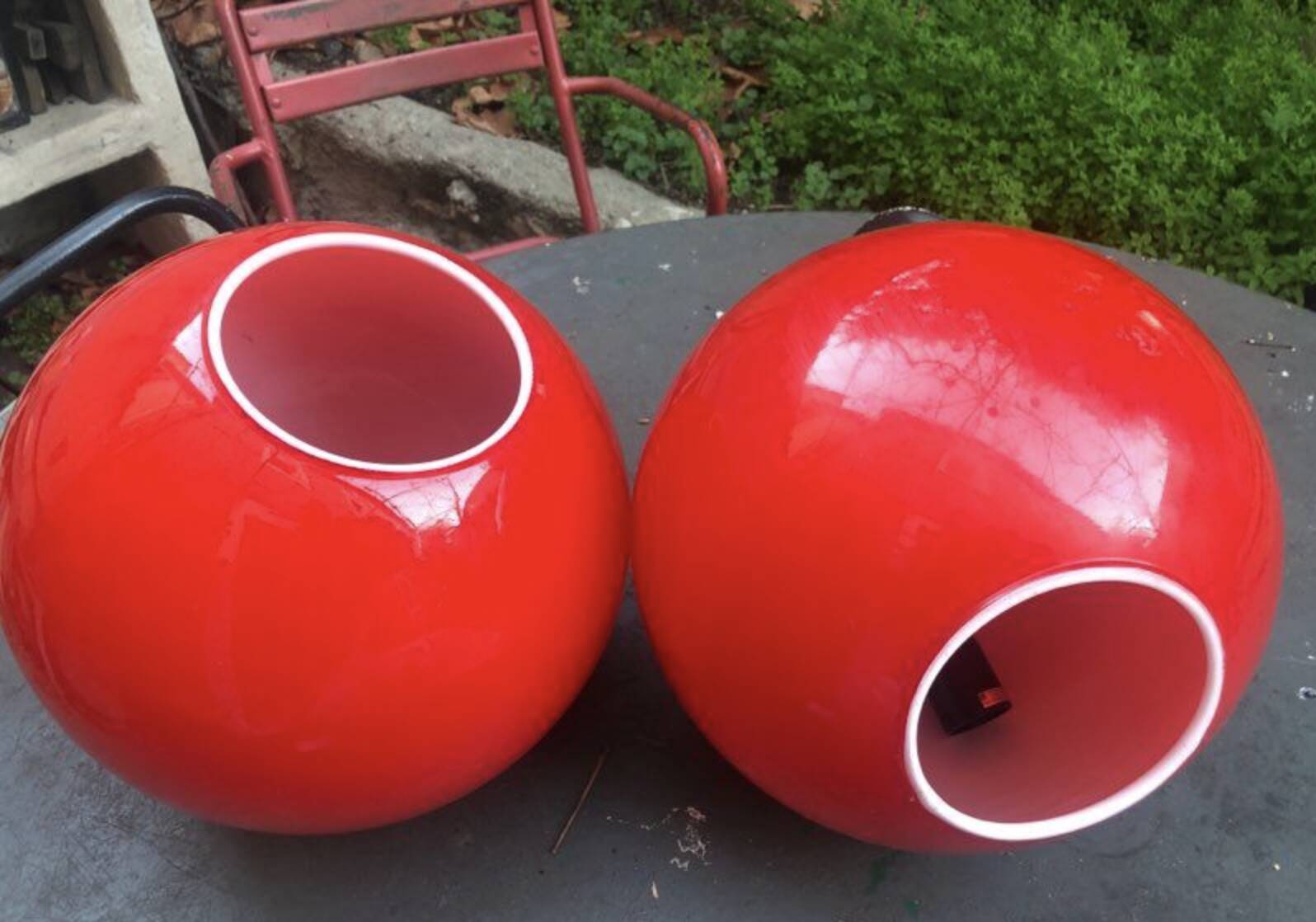 Suspension in red opaline, 1970s