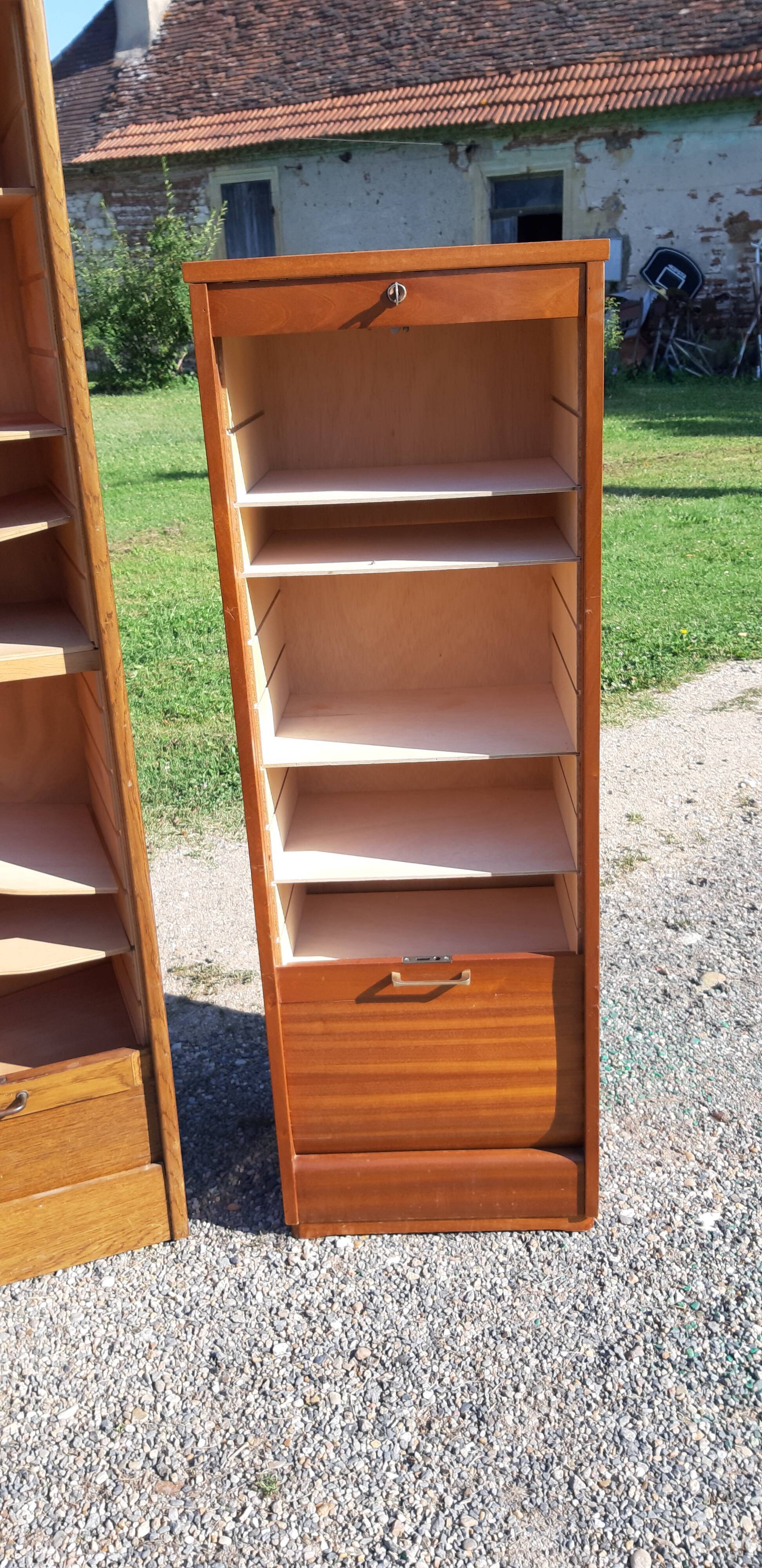 2 furniture has wooden curtains