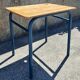 School table, wooden desk, metal, vintage, industrial style, 50s