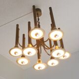 Brass trumpet chandelier, 1970s