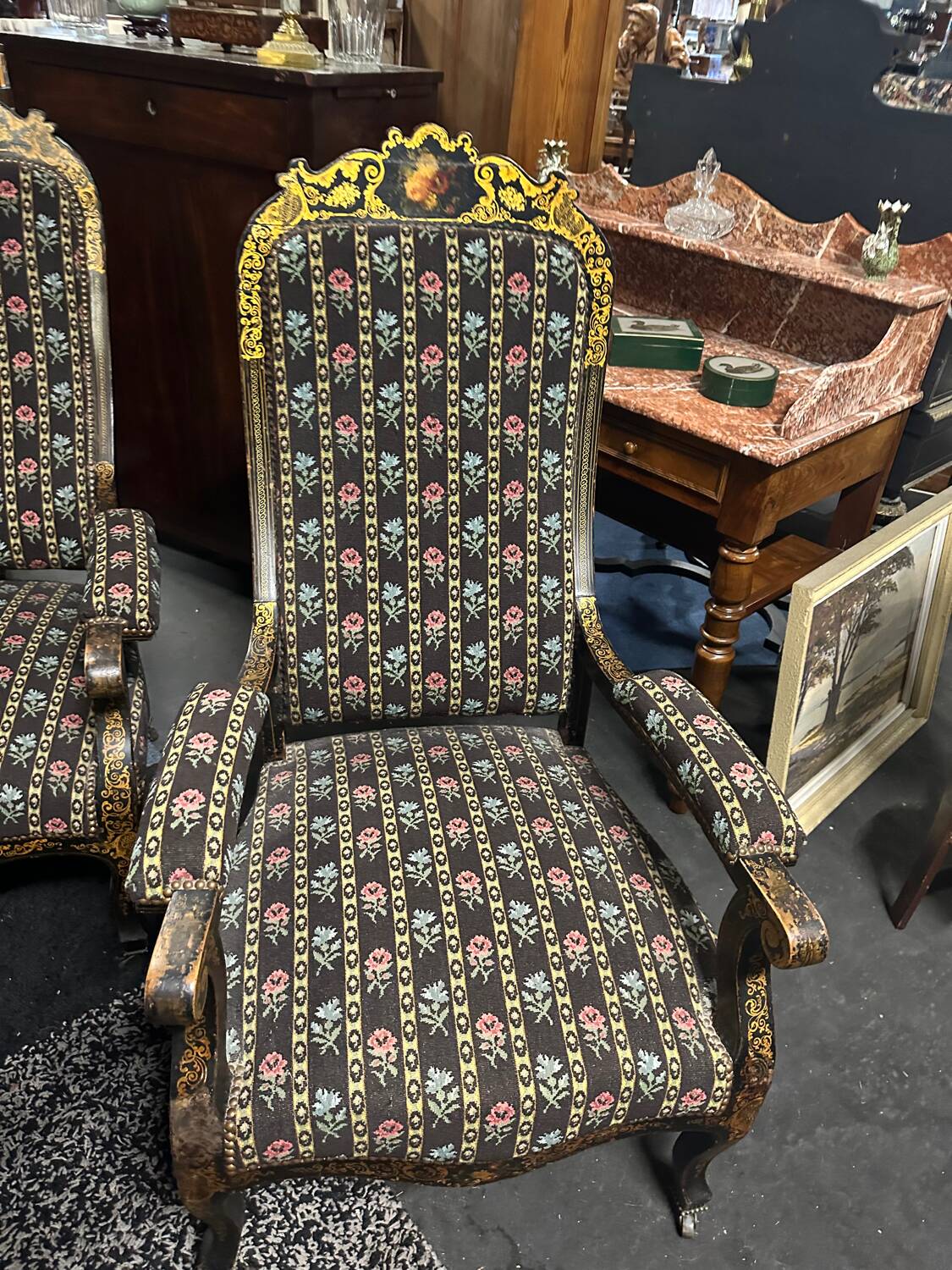 Pair of Napoleon III armchairs, Voltaire style